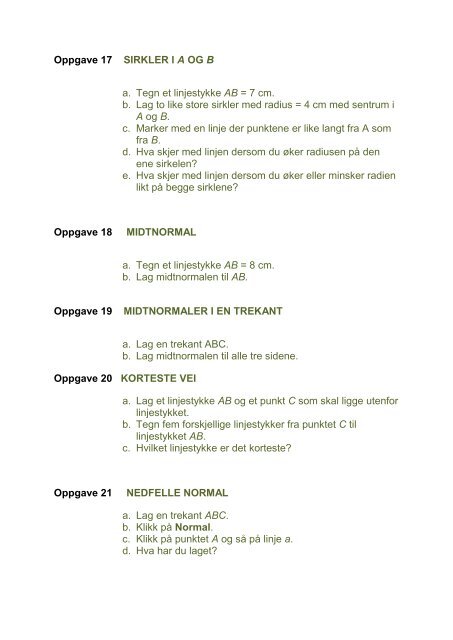 Geogebra oppgaver