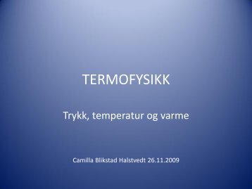 Termofysikk