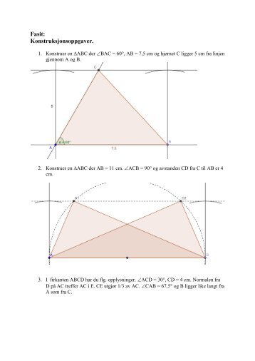 Fasit: Konstruksjonsoppgaver.