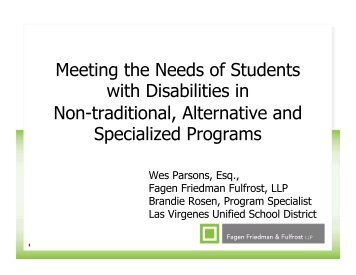 Meeting the Needs of Students with Disabilities in Non-traditional ...