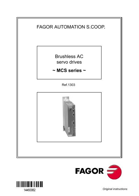 User manual Fagor CR-1000 (English - 50 pages)