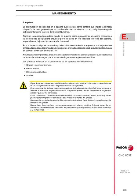 CNC 8037 T - Manual de programación - Fagor Automation