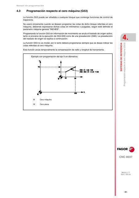 CNC 8037 T - Manual de programación - Fagor Automation