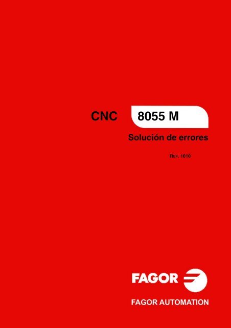 CNC 8055 - Solución de errores - Fagor Automation