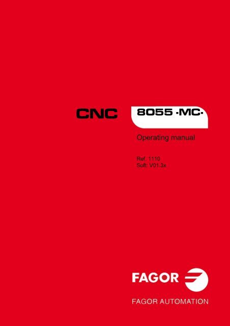 CNC 8055 - Operating manual (MC option) - Fagor Automation