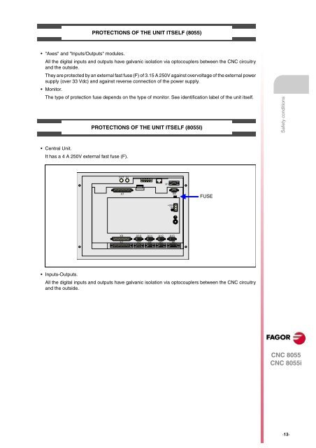 CNC 8055 - Operating manual (MC option) - Fagor Automation