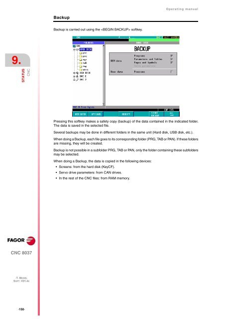 CNC 8037 T - Operating manual - Fagor Automation