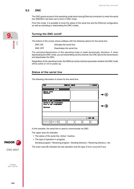 CNC 8037 T - Operating manual - Fagor Automation