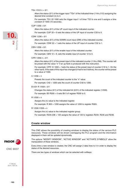 CNC 8037 T - Operating manual - Fagor Automation