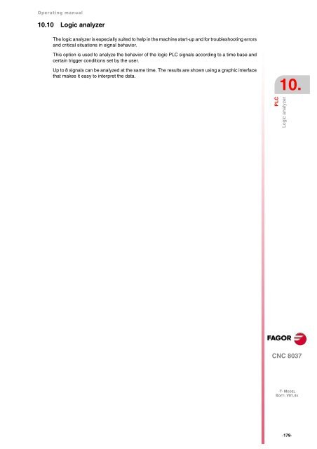 CNC 8037 T - Operating manual - Fagor Automation