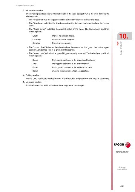 CNC 8037 T - Operating manual - Fagor Automation