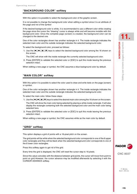 CNC 8037 T - Operating manual - Fagor Automation