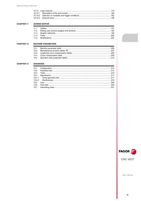 CNC 8037 T - Operating manual - Fagor Automation