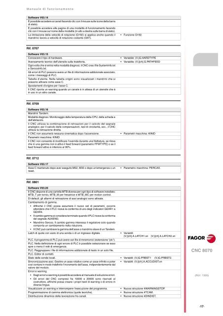 CNC 8070 - Manuale di funzionamento - Fagor Automation