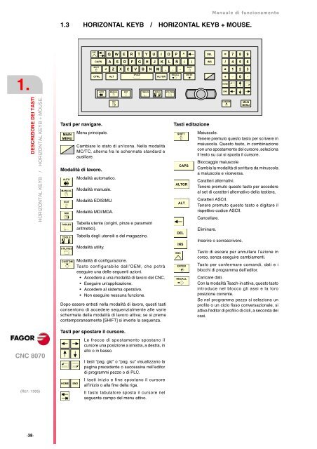 CNC 8070 - Manuale di funzionamento - Fagor Automation