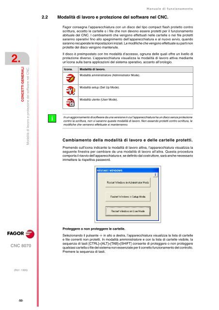 CNC 8070 - Manuale di funzionamento - Fagor Automation