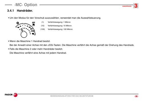 Bedienungsanleitung für das Selbststudium - Fagor Automation