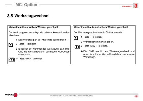 Bedienungsanleitung für das Selbststudium - Fagor Automation