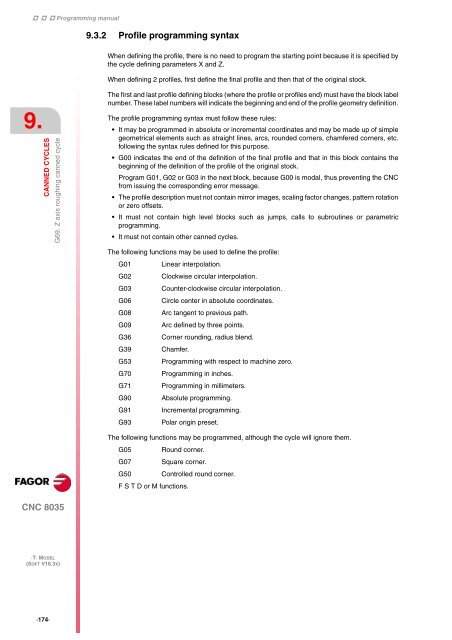 CNC 8035 - Programming manual - Fagor Automation