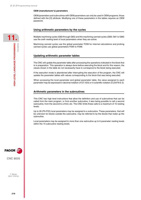 CNC 8035 - Programming manual - Fagor Automation