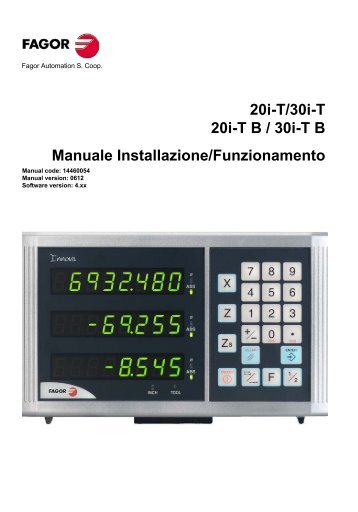 20i-T/30i-T 20i-TB / 30i-TB Manuale ... - Fagor Automation