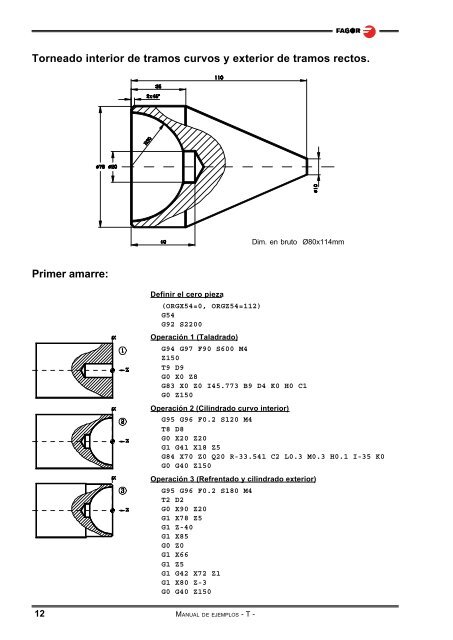 CNC 8055 - Ejemplos de programación (modelo ... - Fagor Automation