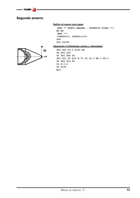 CNC 8055 - Ejemplos de programación (modelo ... - Fagor Automation