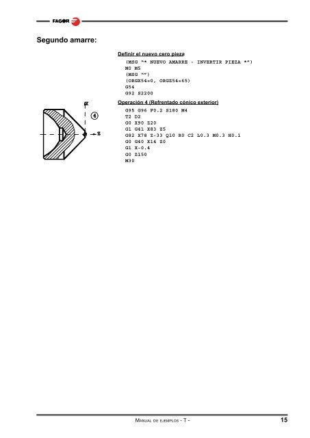 CNC 8055 - Ejemplos de programación (modelo ... - Fagor Automation