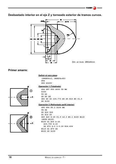 CNC 8055 - Ejemplos de programación (modelo ... - Fagor Automation