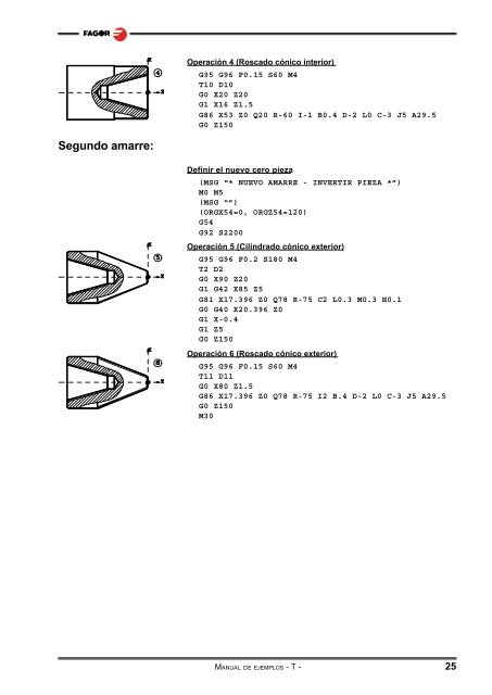 CNC 8055 - Ejemplos de programación (modelo ... - Fagor Automation