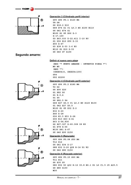 CNC 8055 - Ejemplos de programación (modelo ... - Fagor Automation