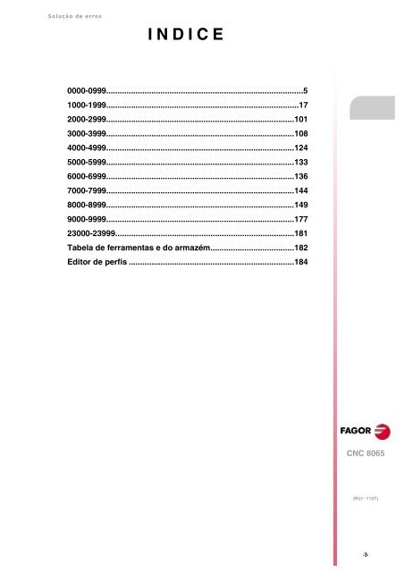 8065. Solução de erros. - Fagor Automation