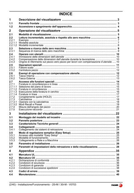 20i-M / 30i-M 20i-MB / 30i-MB Manuale ... - Fagor Automation