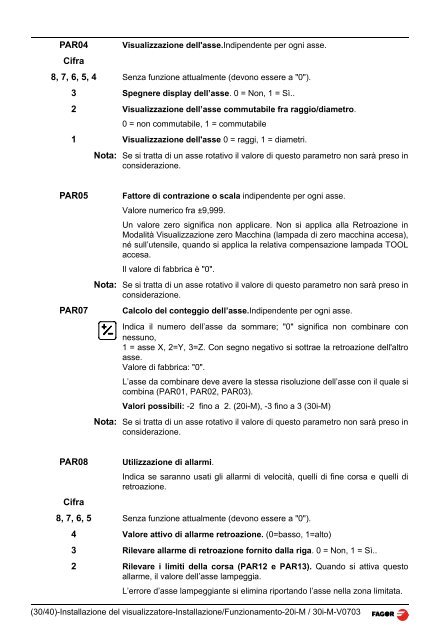 20i-M / 30i-M 20i-MB / 30i-MB Manuale ... - Fagor Automation