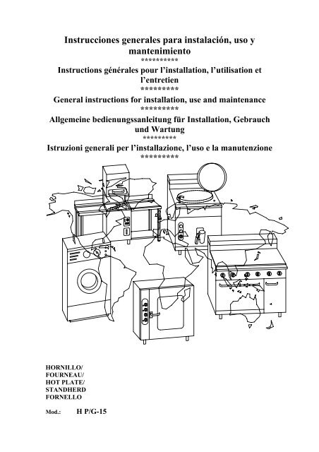 Instrucciones generales para instalación, uso y mantenimiento - fagor