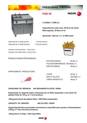 FREIDORAS / FRYERS FG9-10 - fagor