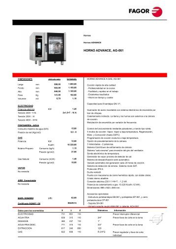 HORNO ADVANCE, AG-061 - Fagor Industrial