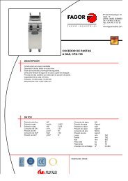 Descargar fichas de producto - Fagor Industrial