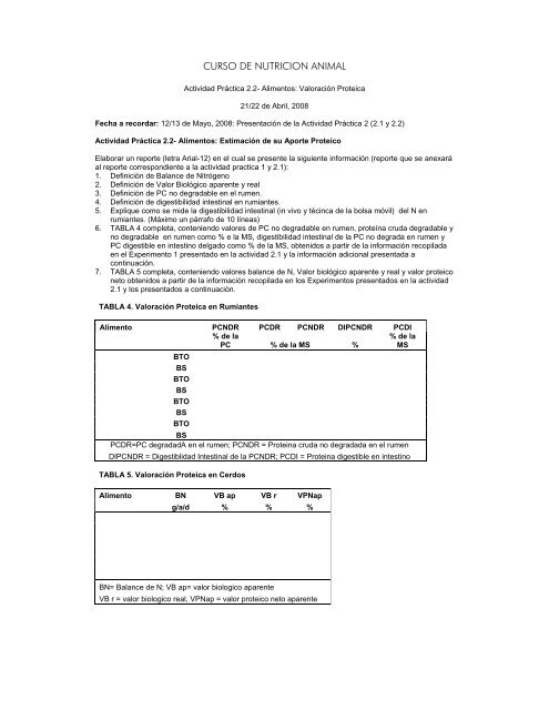 CURSO DE NUTRICION ANIMAL