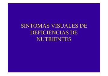 SINTOMAS VISUALES DE DEFICIENCIAS DE NUTRIENTES