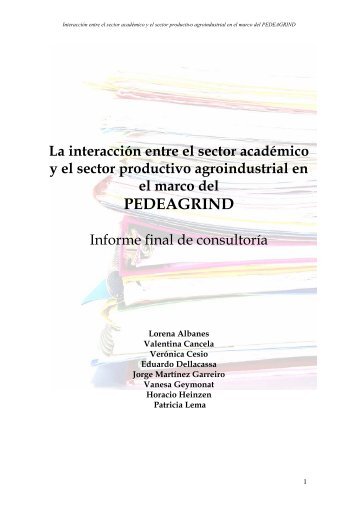 Informe final posgrados agroindustriales - Facultad de Agronomía