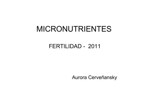 MICRONUTRIENTES