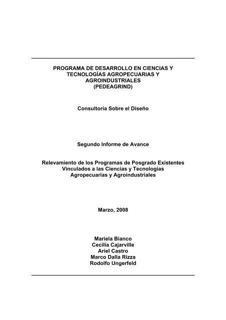 Segundo informe - Facultad de Agronomía