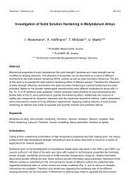 Investigation of Solid Solution Hardening in Molybdenum Alloys