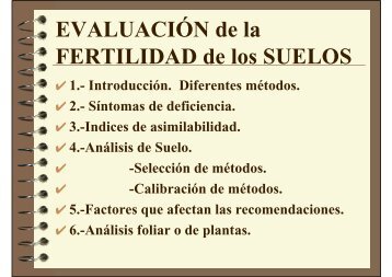 EVALUACIÓN de la FERTILIDAD de los SUELOS