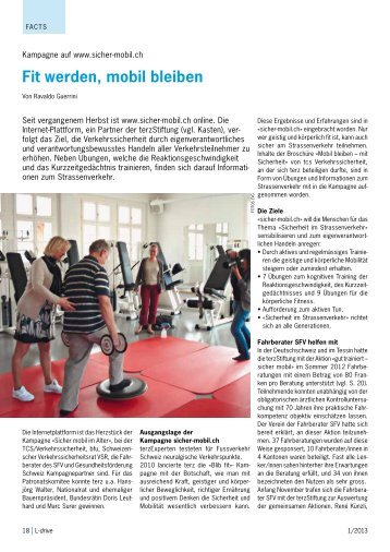 Fit werden, mobil bleiben - Schweizerischer Fahrlehrerverband SFV