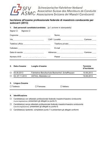 Modulo d'iscrizione (PDF)