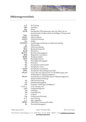 als pdf-Datei - Fahrpersonalrecht.de