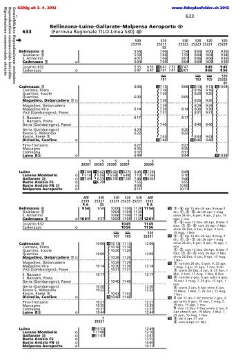(Ferrovia Regionale TILO-Linea S30) Bellinzona ... - Fahrplanfelder