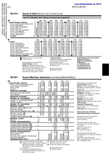 Fahrplan Samnaun - Spiss - Martina